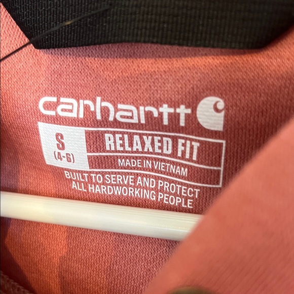 NWT Carhartt heathered pink rose  Hoodie with Logo - Picture 2 of 7